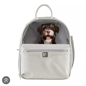 Gray Dog Carrier Backpack with Travel-Friendly Design